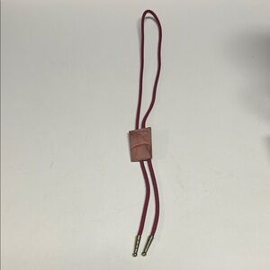 Burgundy Bolo Necklace with Gold Accents